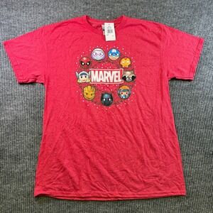 Marvel Avengers Graphic T Shirt Mens L Red Gildan Heavy Cotton Superheroes